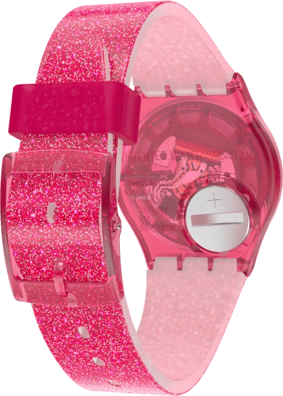 Swatch,Originals 34mm,34mm,Plastic,Pink,Sapphire,Crystal Glass,GP169