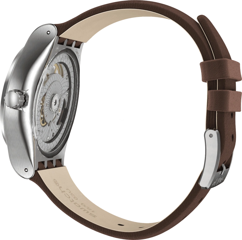 Swatch,IRONY 42mm,42mm,Stainless Steel,Blue,Open,SY23S410