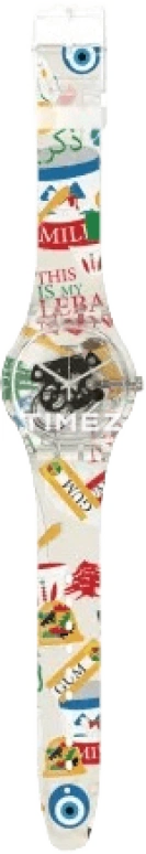 Swatch,Other 41mm,41mm,Plastic,Transparent,Quartz,Sapphire,Crystal Glass,Round,SUOK136,SUOK136-039