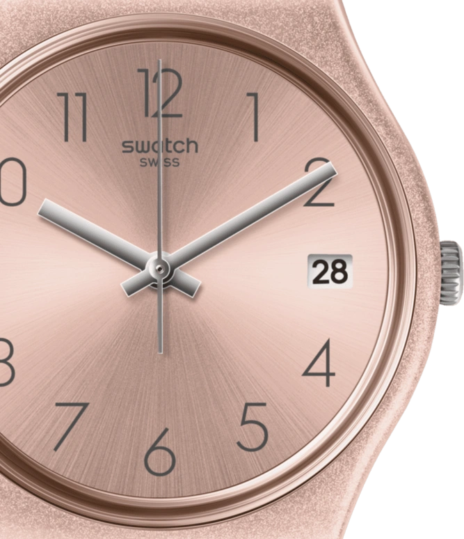 Swatch,Originals 34mm,34mm,Plastic,Pink,Sapphire,Crystal Glass,GP403