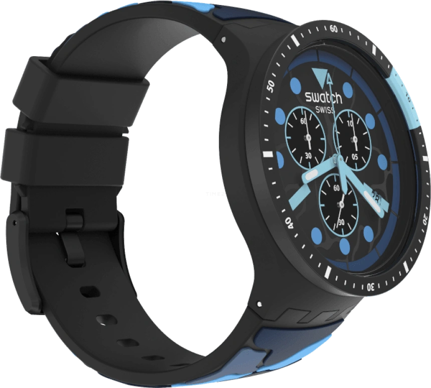 Swatch,THE BOLD 47mm,47mm,Plastic,Black,Sapphire,Crystal Glass,Closed,SB02B408