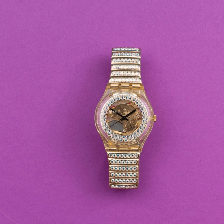 Swatch,Other 34mm,34mm,Plastic,Transparent,Quartz,Crystal Glass,Tonneau,GZ116
