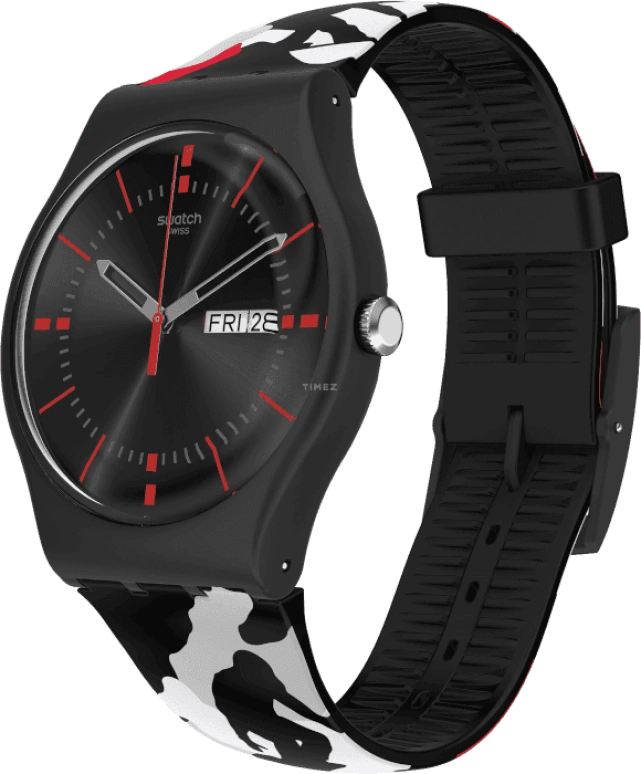 Swatch,Originals 41mm,41mm,Plastic,Black,SUOB714C