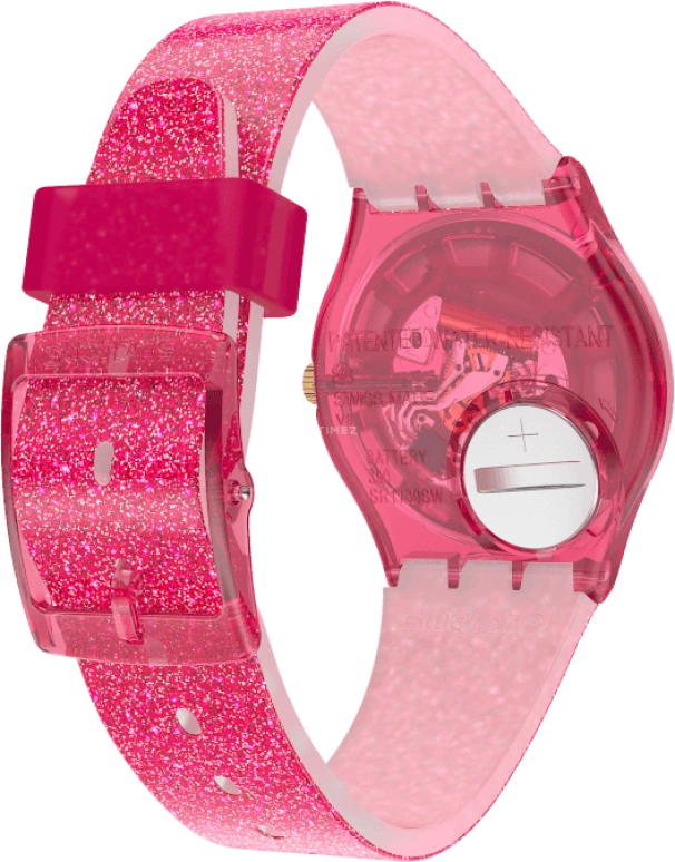 Swatch,Originals 34mm,34mm,Plastic,Pink,Sapphire,Crystal Glass,GP169