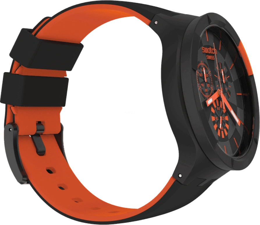 Swatch,THE BOLD 47mm,47mm,Plastic,Black,Sapphire,Crystal Glass,SB02B402