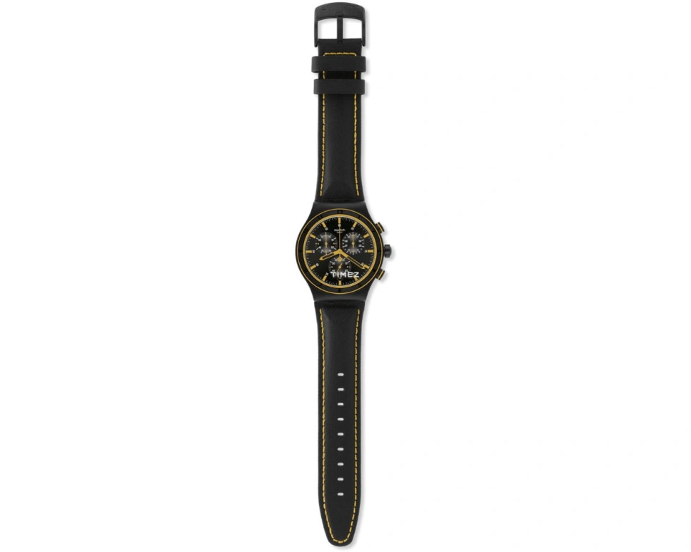 Swatch,IRONY 43mm,43mm,Stainless Steel,Black,Quartz,Chronograph,Day,YVB400