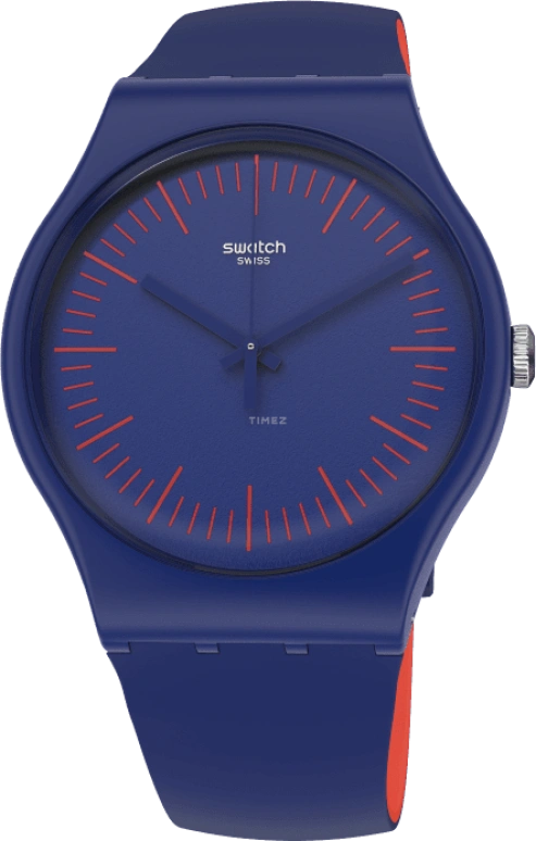 Swatch,Originals 41mm,41mm,Plastic,Blue,Sapphire,Crystal Glass,SUON146