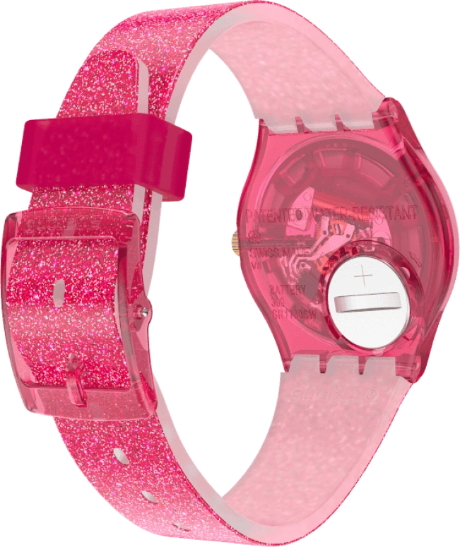 Swatch,Originals 34mm,34mm,Plastic,Pink,Sapphire,Crystal Glass,GP169