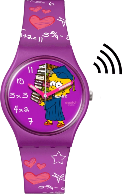 Swatch,THE SIMPSONS 34mm,34mm,Bio-sourced,Purple,Quartz,Sapphire,Tonneau,SO28Z119,SO28Z119-5300
