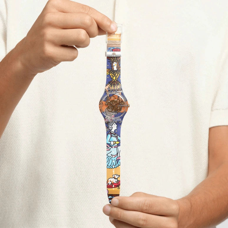 Swatch,Originals 41mm,41mm,Plastic,Transparent,Orange,Quartz,Round,Transparent,SUOK146,SUOK146-016