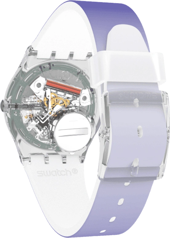 Swatch,Originals 34mm,34mm,Plastic,Purple,Green,Sapphire,Crystal Glass,GE718
