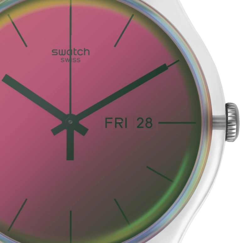 Swatch,Originals 41mm,41mm,Plastic,Pink,Quartz,Sapphire,Crystal Glass,Round,SUOK714