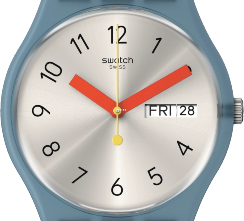 Swatch,Other 34mm,34mm,Bio-sourced,Grey,Quartz,Date,Day,SO28N704