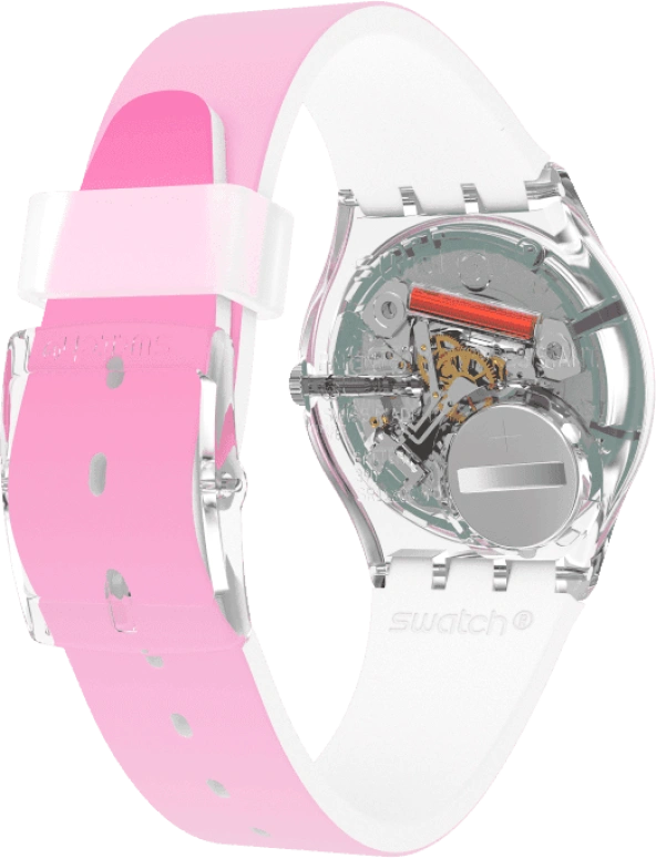 Swatch,Originals 34mm,34mm,Plastic,Pink,Sapphire,Crystal Glass,GE719