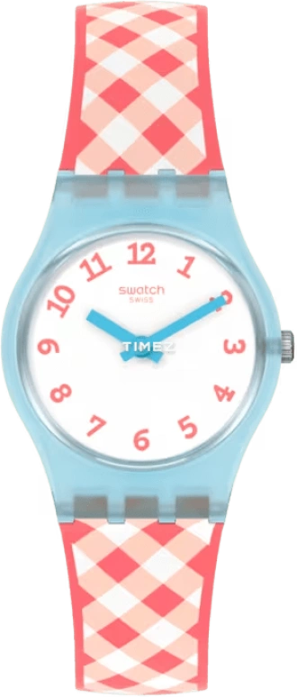 Swatch,Originals 25mm,25mm,Plastic,White,Quartz,Tonneau,Blue,LL125