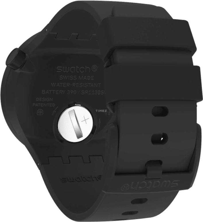 Swatch,Other 47mm,47mm,Bioceramic,Black,Skeleton,Quartz,Sapphire,Crystal Glass,Round,SB03B100