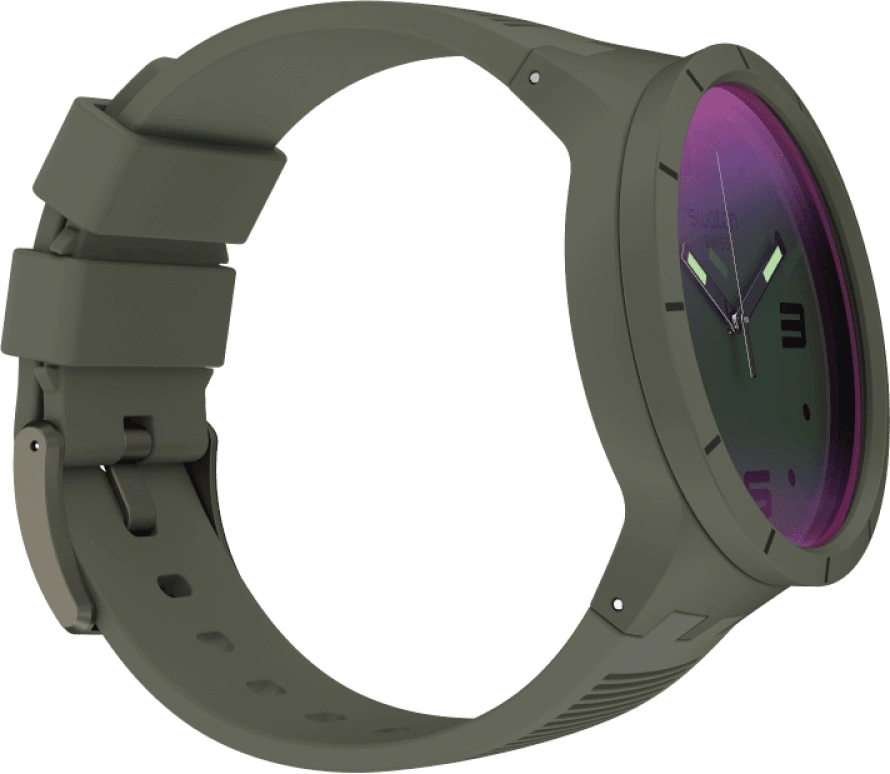 Swatch,THE BOLD 47mm,47mm,Plastic,Green,Sapphire,Crystal Glass,SO27M105