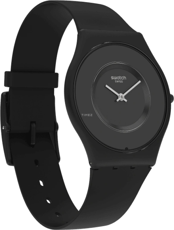 Swatch,SKIN 34mm,34mm,Ceramic,Black,Quartz,Round,SS09B100