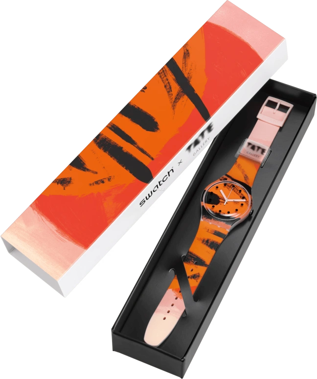 Swatch,Originals 41mm,41mm,Plastic,Orange,Black,Quartz,Round,Transparent,SUOZ362
