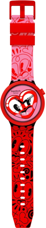 Swatch,THE BOLD 47mm,47mm,Bio-sourced,Pink Red,Red,Quartz,Glass,Round,SB05Z103