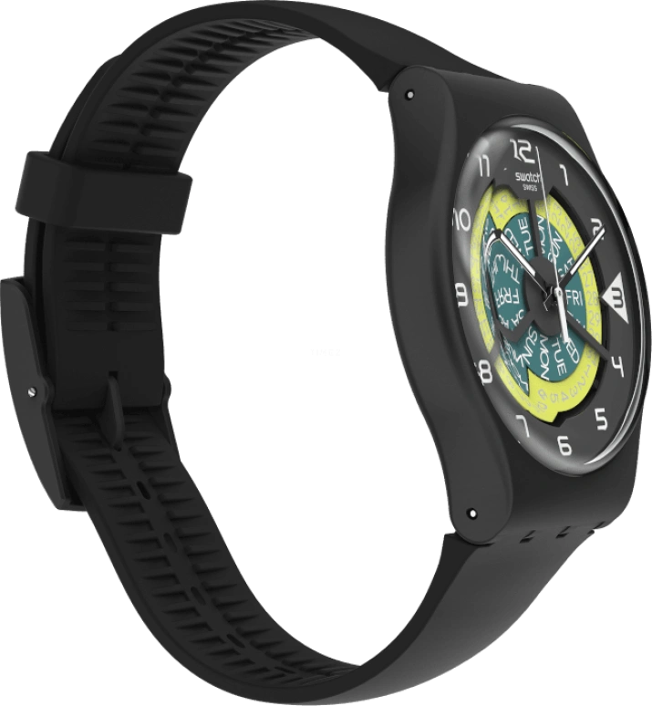 Swatch,Originals 41mm,41mm,Plastic,Black,Sapphire,Crystal Glass,Closed,SUOB732