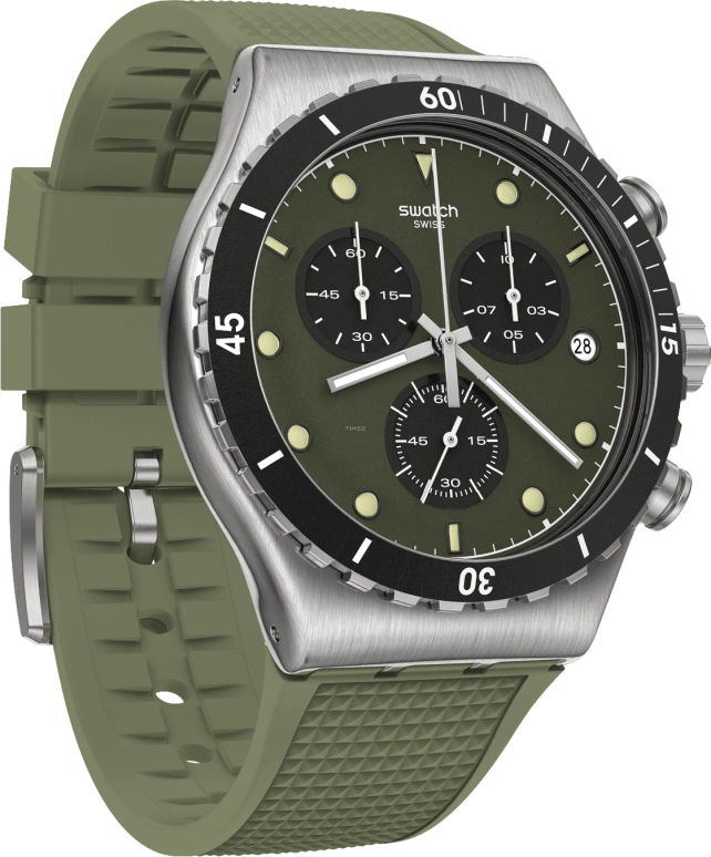 Swatch,IRONY 43mm,43mm,Stainless Steel,Green,YVS488