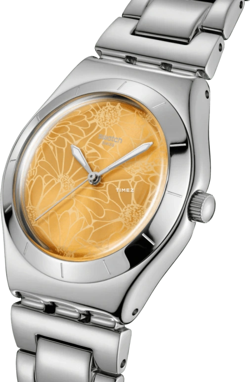Swatch,IRONY 33mm,33mm,Stainless Steel,Yellow,Quartz,Sapphire,Crystal Glass,Round,YLS236G