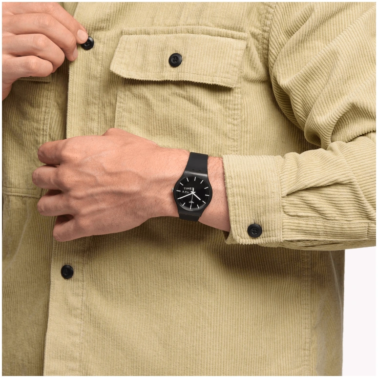 Swatch,Originals 41mm,41mm,Bio-sourced,Black,Quartz,Date,Day,SO29B704