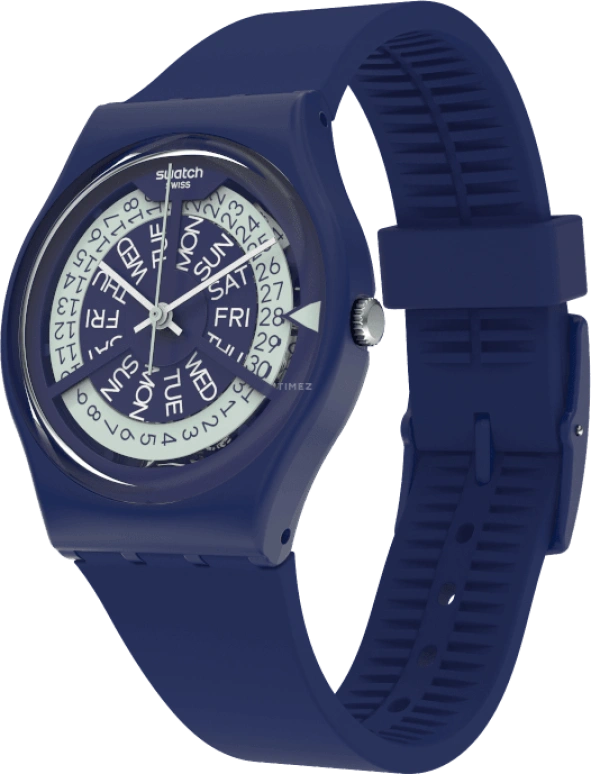 Swatch,Originals 34mm,34mm,Plastic,Blue,Sapphire,Crystal Glass,Closed,GN727