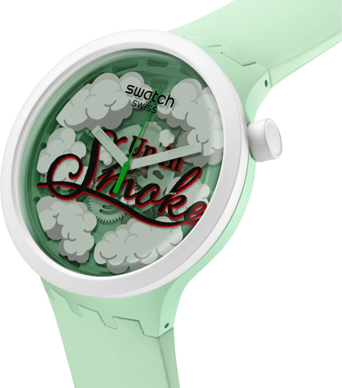 Swatch,THE BOLD 47mm,47mm,Bioceramic,Transparent,Multi-Color,Quartz,Glass,Round,SB03Z103