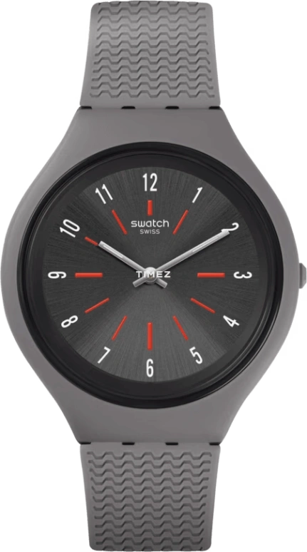Swatch,SKIN 40mm,40mm,Plastic,Grey,Quartz,Round,Gray,SVUM103
