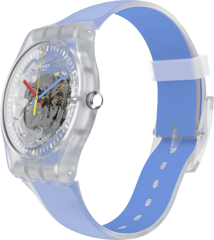 Swatch,Originals 41mm,41mm,Plastic,Skeleton,Quartz,Round,Transparent,SUOK156