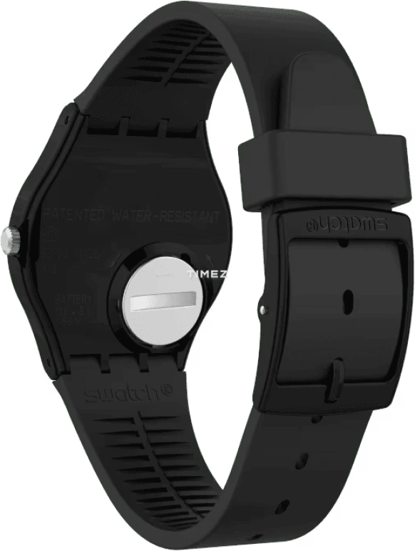 Swatch,Originals 34mm,34mm,Plastic,Black,Quartz,Sapphire,Crystal Glass,Tonneau,GB312