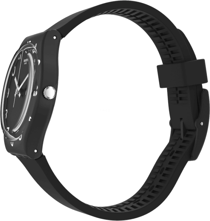 Swatch,Originals 39.20mm,39.20mm,Plastic,Black,Sapphire,Crystal Glass,Closed,GB757