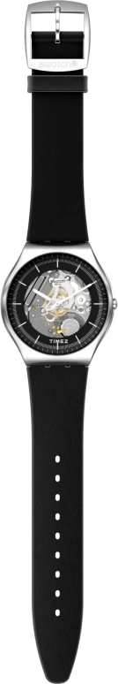 Swatch,SKIN 42mm,42mm,Stainless Steel,Black,Quartz,Round,Silver,SS07S115