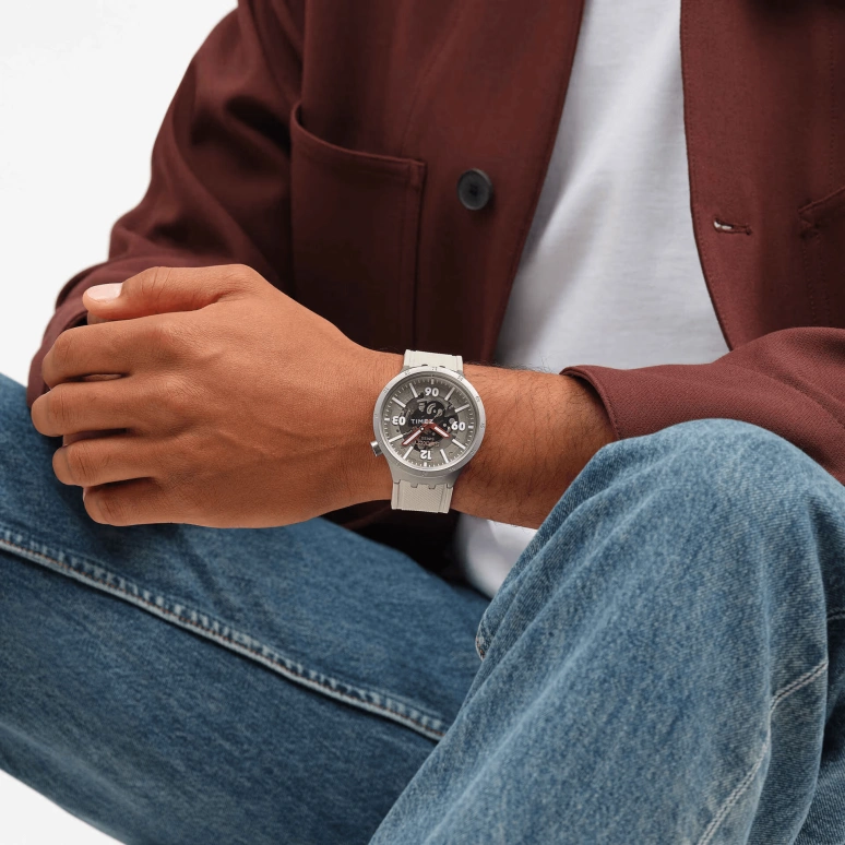 Swatch,THE BOLD 47mm,47mm,Stainless Steel,Cream,Quartz,Round,Gray,SB07S125