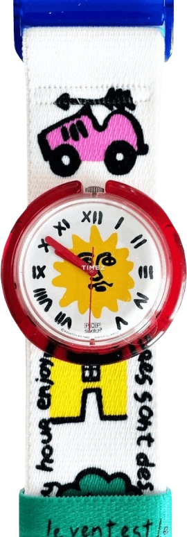 Swatch,Other 32mm,32mm,Plastic,White,Yellow,Quartz,Sapphire,Round,PMK107