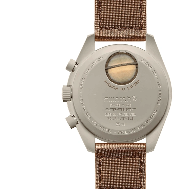 Swatch,MoonSwatch 42mm,42mm,Bioceramic,Beige,Quartz,Chronograph,Rattrapante,Sam Nivola,SO33T100
