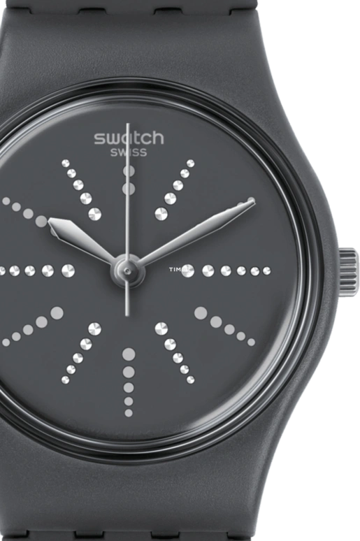 Swatch,HUMPY BUMPY 31.40mm,31.40mm,Plastic,Black,Quartz,Round,Gray,Black,LM141