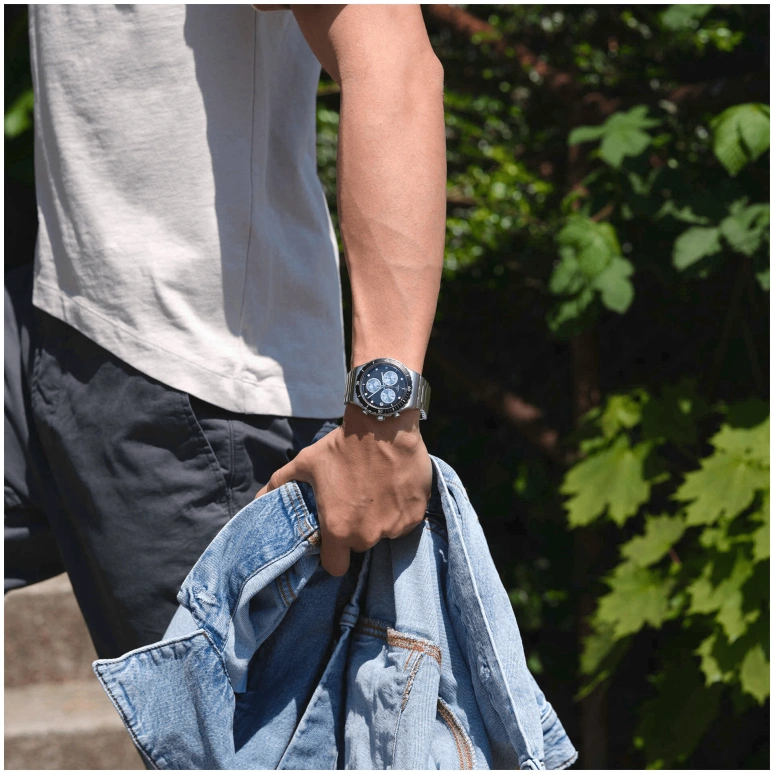 Swatch,IRONY 43mm,43mm,Stainless Steel,Black,YVS487G