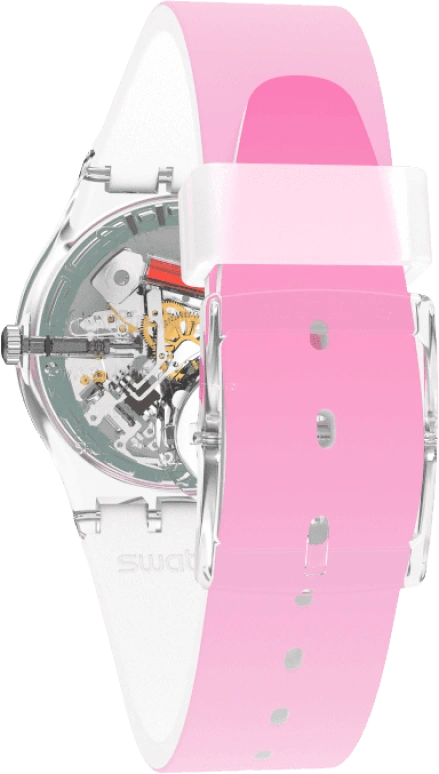 Swatch,Originals 34mm,34mm,Plastic,Pink,Sapphire,Crystal Glass,GE719