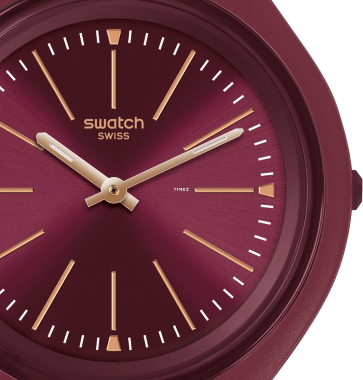 Swatch,SKIN 40mm,40mm,Plastic,Red,Quartz,Sapphire,Crystal Glass,Tonneau,SVUR102