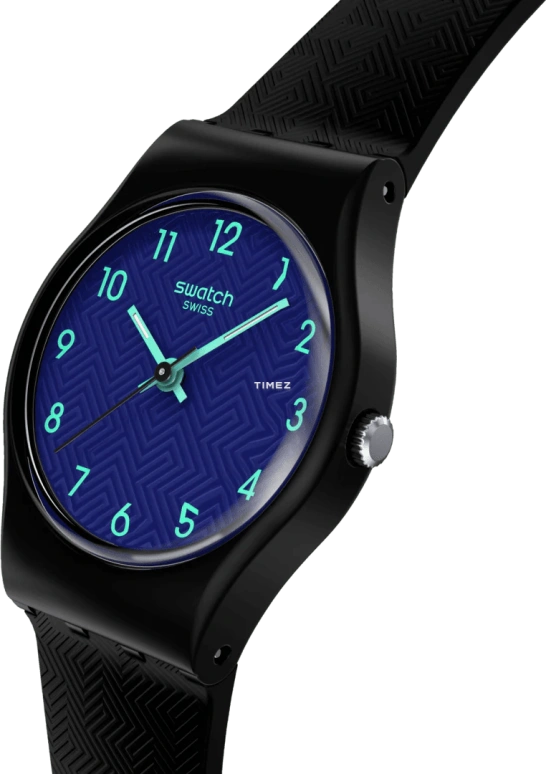 Swatch,Originals 25mm,25mm,Composite,Blue,Quartz,Round,Black,LB188