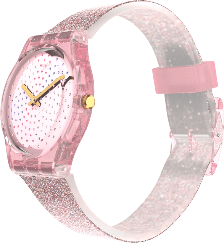 Swatch,Originals 34mm,34mm,Plastic,Pink,Sapphire,Crystal Glass,GP168