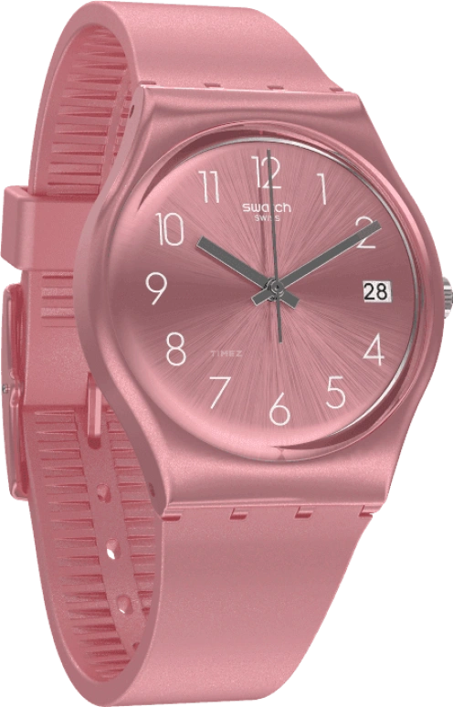 Swatch,Originals 34mm,34mm,Plastic,Pink,Sapphire,Crystal Glass,GP404