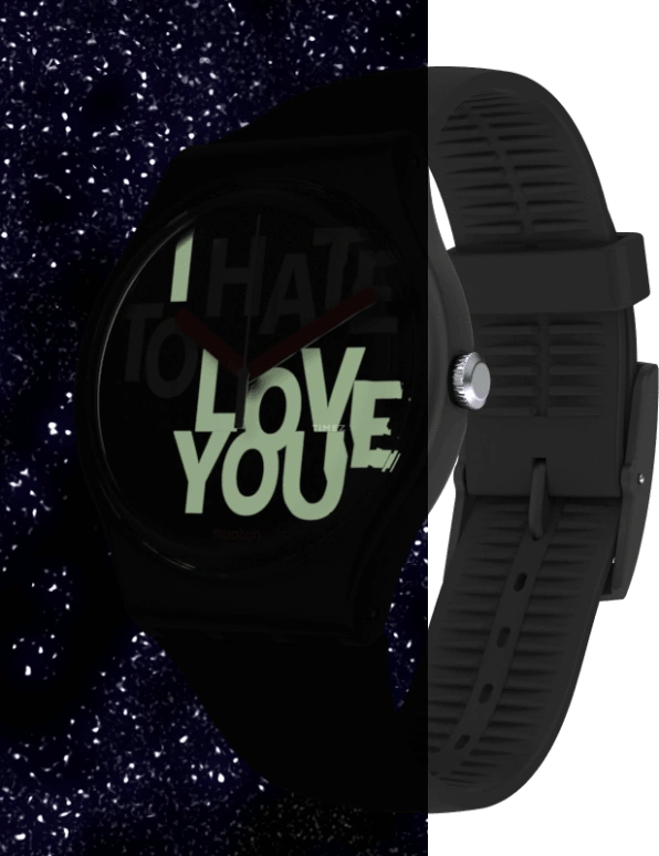 Swatch,Originals 41mm,41mm,Plastic,Black,Closed,SUOB185