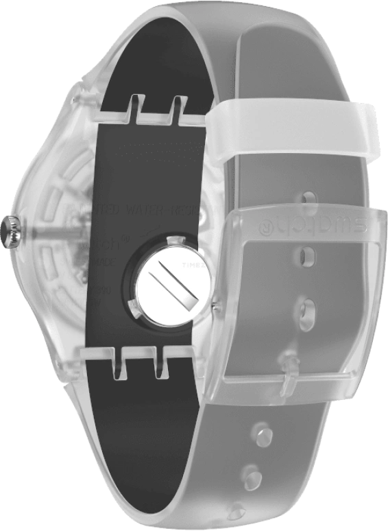 Swatch,Originals 41mm,41mm,Plastic,Skeleton,Quartz,Round,Transparent,SUOK157