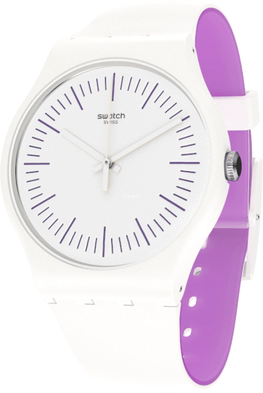 Swatch,Originals 41mm,41mm,Plastic,White,Sapphire,Crystal Glass,SUOW173