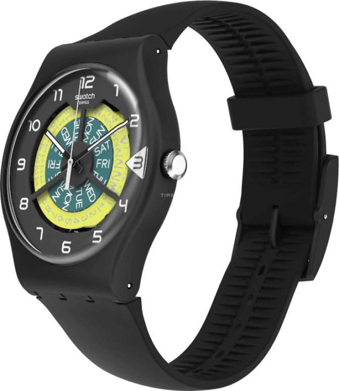 Swatch,Originals 41mm,41mm,Plastic,Black,Sapphire,Crystal Glass,Closed,SUOB732