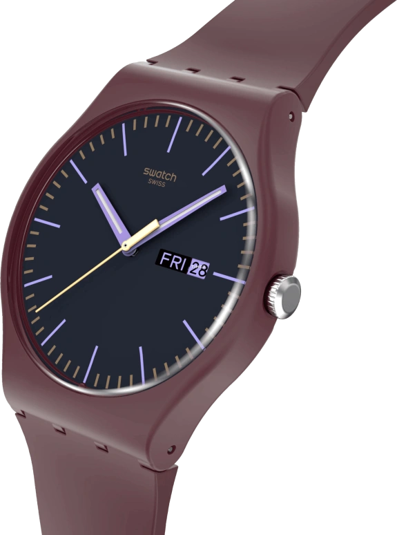 Swatch,Originals 41mm,41mm,Bio-sourced,Dark Blue,Quartz,Date,Day,SO29R707